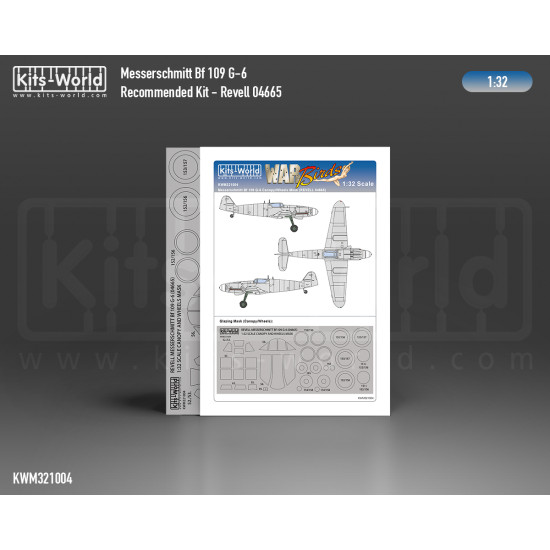 Kits World Kwm32-1001 1/32 Mask Junkers Ju 88a-1 Outside Canopy/Wheels Revell