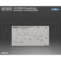 Kits World Kwm32-1014 1/32 Mask For F80c Shooting Star Outside Canopy/Wheels For Special Hobby Sh32048