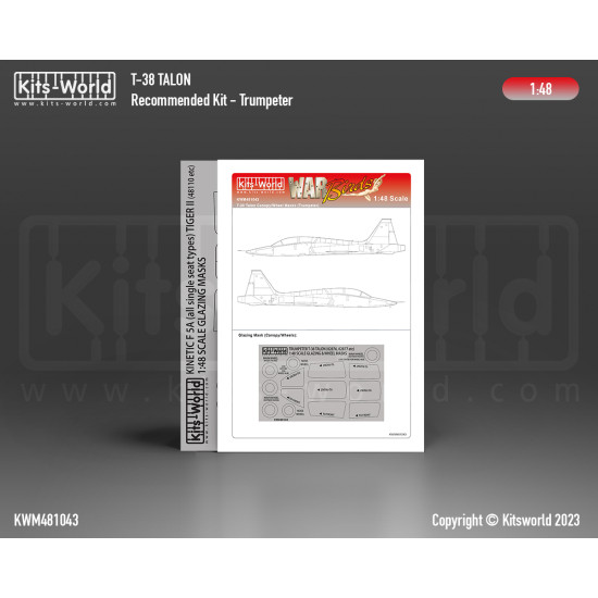 Kits World Kwm48-1043 1/48 Mask T-38 Talon Canopy/Wheel Trumpeter 02876 02877