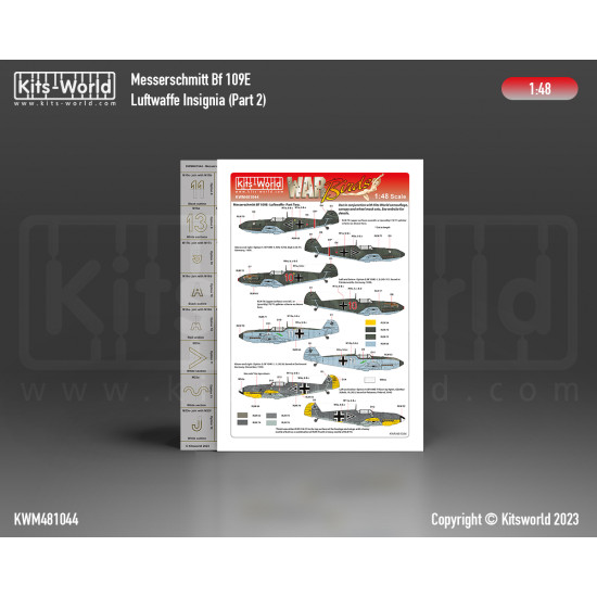 Kits World Kwm48-1044 1/48 Mask For Bf 109e Luftwaffe Insignia