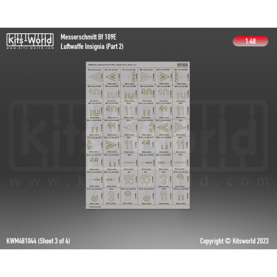 Kits World Kwm48-1044 1/48 Mask For Bf 109e Luftwaffe Insignia