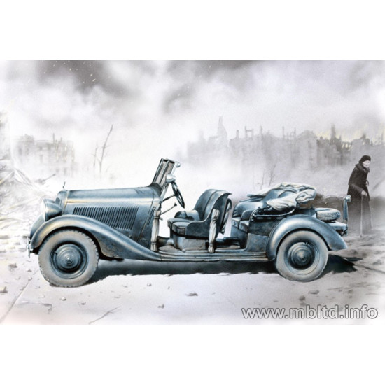 Master Box 35101 1/35 Polizei Kuebelsitzwagen Ab 1937 German Military Car Ww Ii Era