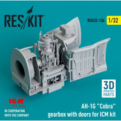 Reskit Rsu32-0136 1/32 Ah1g Cobra Gearbox With Doors For Icm Kit 3d Printed