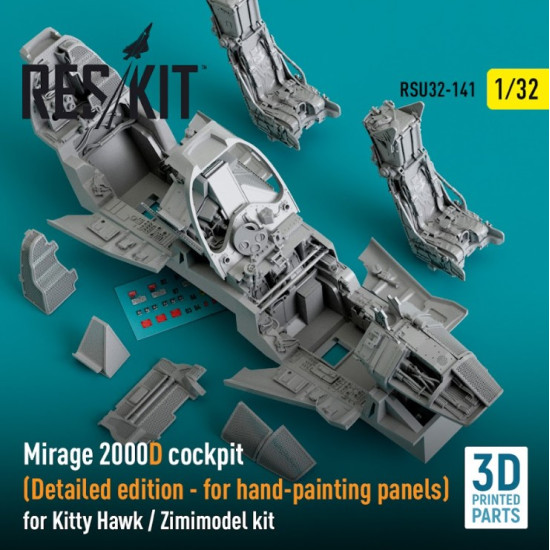 Reskit Rsu32-0141 1/32 Mirage 2000d Cockpit Detailed Edition For Kitty Hawk Zimimodel Kit 3d Printed