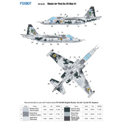 Foxbot Fm48-022 1/48 Masks For Sukhoi Su25 Blue 31 Ukranian Air Forces Pixel Camouflage For Oez Kp Revell Kits