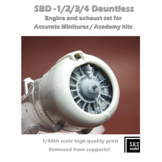 Sbs 48086 1/48 Sbd-1/2/3/4 Dauntless Engine And Exhaust Set For Academy/Am