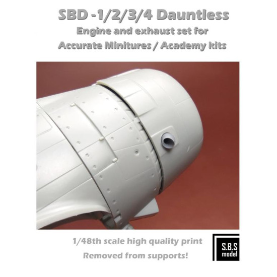 Sbs 48086 1/48 Sbd-1/2/3/4 Dauntless Engine And Exhaust Set For Academy/Am