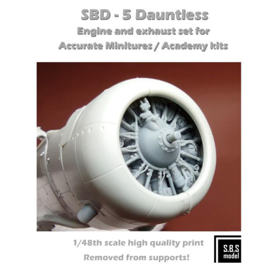 Sbs 48087 1/48 Sbd-5 Dauntless Engine And Exhaust Set For Academy/Am Resin Kit