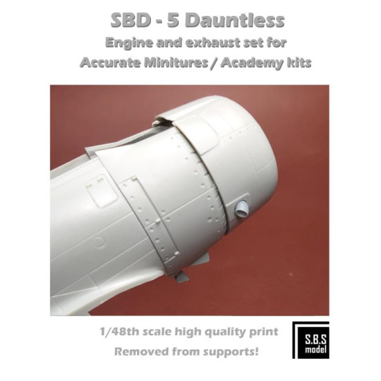 Sbs 48087 1/48 Sbd-5 Dauntless Engine And Exhaust Set For Academy/Am Resin Kit