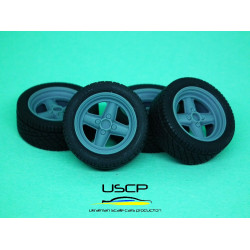 Uscp 24p182t 1/24 Resin Wheels 13 Inch And Rubber Tires Revolution 4-spoke Mini Cooper Hasegawa
