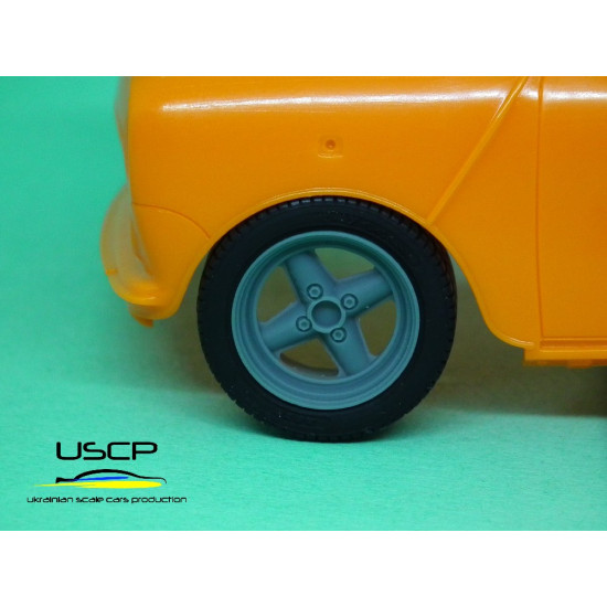 Uscp 24p182t 1/24 Resin Wheels 13 Inch And Rubber Tires Revolution 4-spoke Mini Cooper Hasegawa