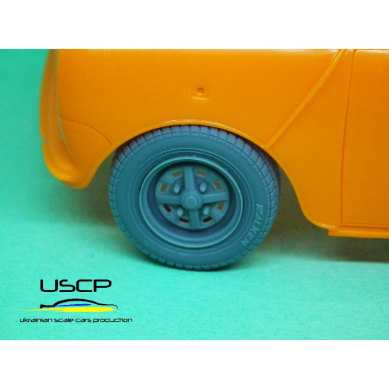 Uscp 24p183t 1/24 Resin Wheels And Plastic Tires 10 Inch Rostyle Steel Wheels Mini Cooper For Hasegawa Aoshima Fujimi Tamiya