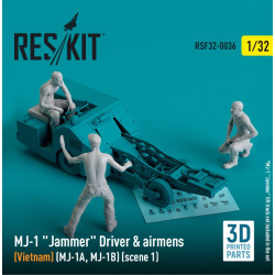 Reskit Rsf32-0036 1/32 Mj1 Jammer Driver Airmens Vietnam Mj 1a Mj1b Scene1 3pcs 3d Printed