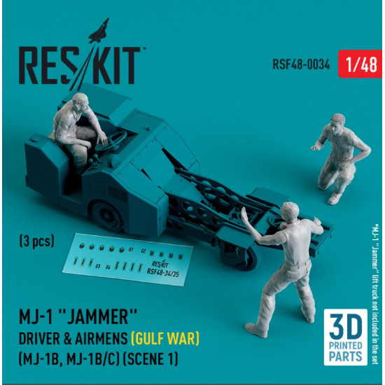 Reskit Rsf48-0034 1/48 Mj1 Jammer Driver Airmens Gulf War Mj1b Mj1bc Scene 1 3 Pcs 3d Printed