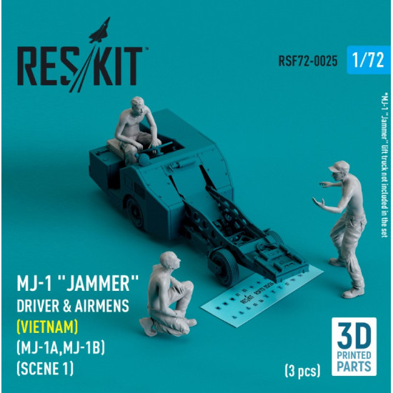 Reskit Rsf72-0025 1/72 Mj1 Jammer Driver Airmens Vietnam Mj 1a Mj1b Scene1 3pcs 3d Printed