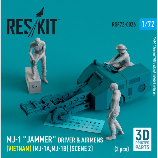 Reskit Rsf72-0026 1/72 Mj1 Jammer Driver Airmens Vietnam Mj 1a Mj1b Scene2 3pcs 3d Printed