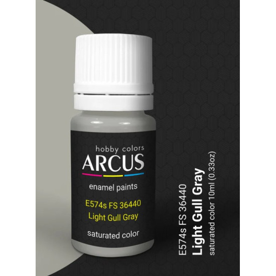 Arcus A574 Acrylic Paint Fs 36440 Light Gull Gray Saturated Color