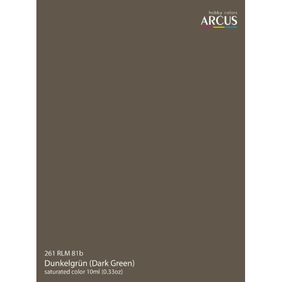 Arcus A261 Acrylic Paint Rlm 81b Dunkelgrun Saturated Color