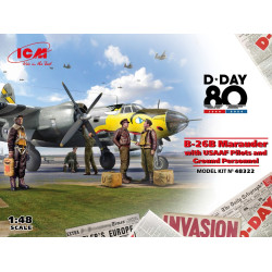 Icm 48322 1/48 D Day B26b Marauder With Usaaf Pilots And Ground Personnel
