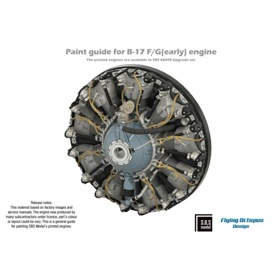 Sbs 48090 1/48 B-17 F/G Early Engine And Cowling Set For Hk Models Kit