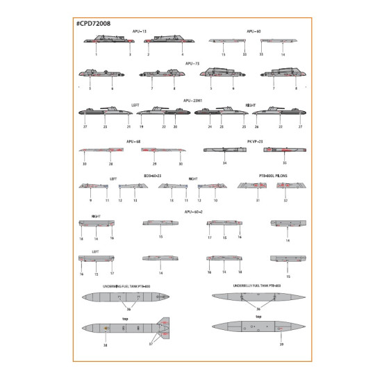 Clear Prop Cpd72008 1/72 Mig 23ml Mla Mld P Mlae Standard Stencils For Cp Kits And Other