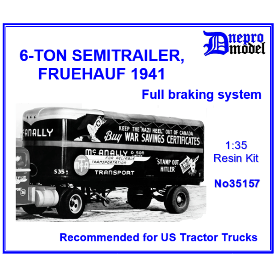 Dnepro Model 35157 1/35 6 Ton Semitrailer Fruehauf 1941 Recommended For Us Tractor Trucks