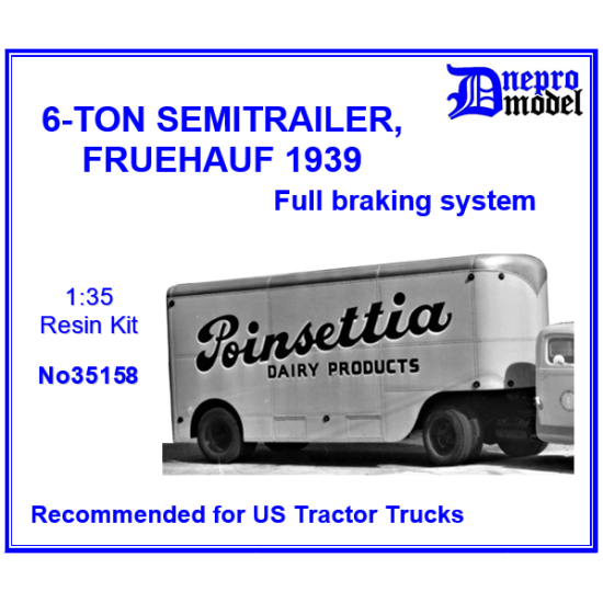 Dnepro Model 35158 1/35 6 Ton Semitrailer Fruehauf 1939 Recommended For Us Tractor Trucks