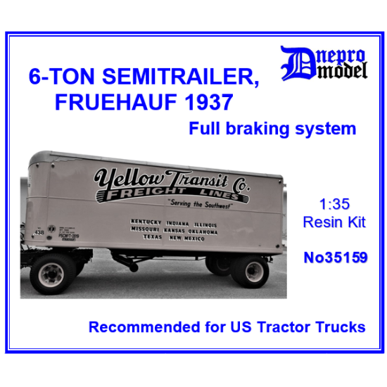 Dnepro Model 35159 1/35 6 Ton Semitrailer Fruehauf 1937 Recommended For Us Tractor Trucks