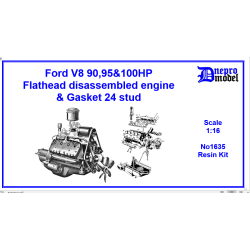 Dnepro Model 1635 1/16 Ford V8 90 95 100 Hp Flathead Disassembled Engine Gasket 24 Stud