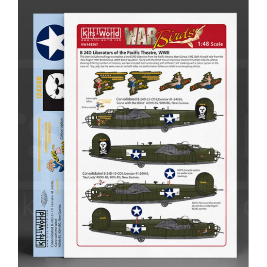 Kits World Kw148267 1/48 Decal For Consolidated B 24d Liberator