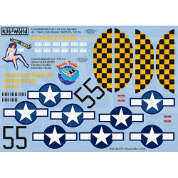 Kits World Kw148270 1/48 Decal For B 24j Liberator Libby Raider.double Trouble