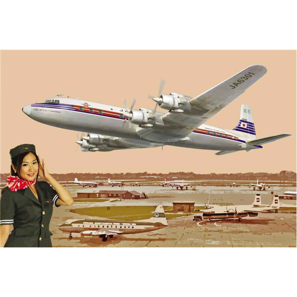 DC-7C Japan Air Lines 1/144 Roden 303 Model Kit Aircraft Model 
