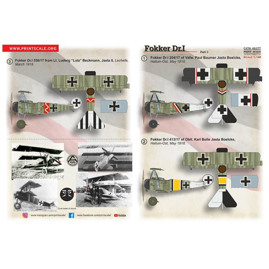 Print Scale 48-277 1/48 Fokker Dr I Part 1