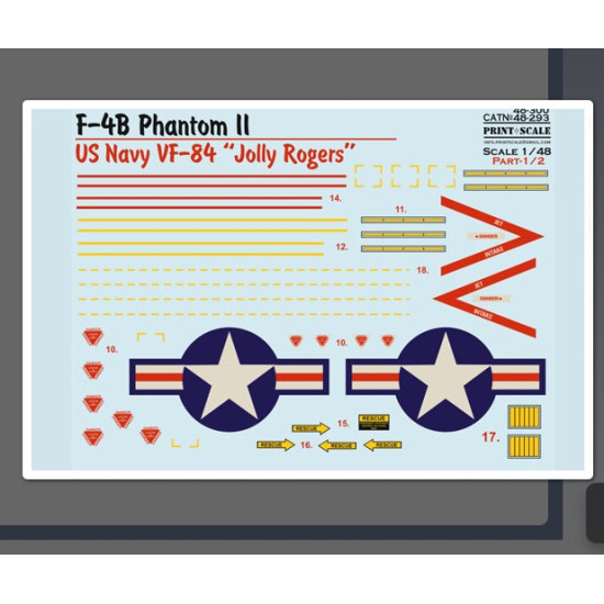 Print Scale 48-293 1/48 F 4b Phantom Ii. Us Navy Vf 84 Jolly Rogers. Part 2