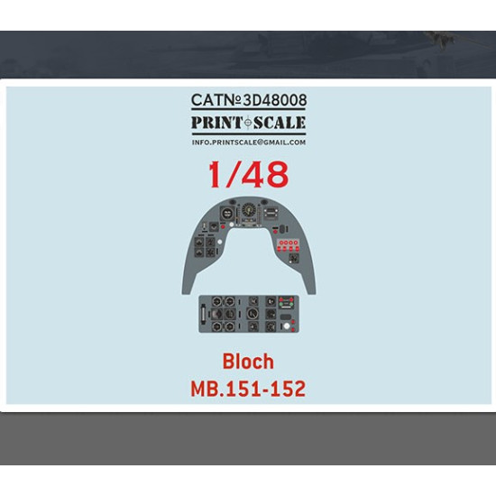 Print Scale 3d48008 1/48 Instrumental Panel Bloch Mb.151.152