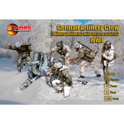 Mars Figures 32048 1/32 German Artillery Crew Winter Uniform And 10.5cm Lg 42/43