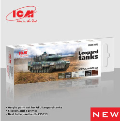 Icm 3073 Acrylic Paints Set For Afu Leopard Tanks 6 Pcs In Kit