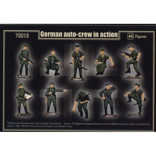 Mars Figures 72013 1/72 German Auto Crew In Action Wwii Plastic Model