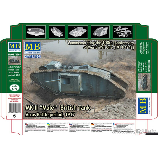 Master Box 72005 1/72 Mk Ii Male British Tank Arras Battle Period 1917