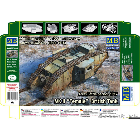 Master Box 72006 1/72 Mk Ii Female British Tank Arras Battle Period 1917