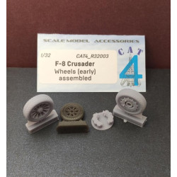 Cat4-r32003 1/32 F8 Crusader Wheels Early Assembled Aircraft Accessories