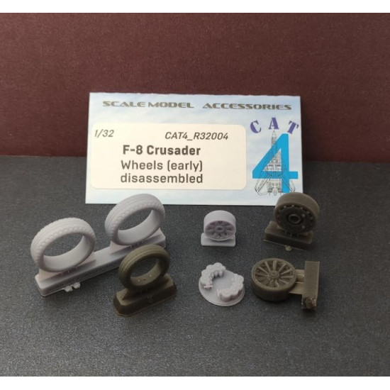 Cat4-r32004 1/32 F8 Crusader Wheels Early Disassembled Aircraft Accessories