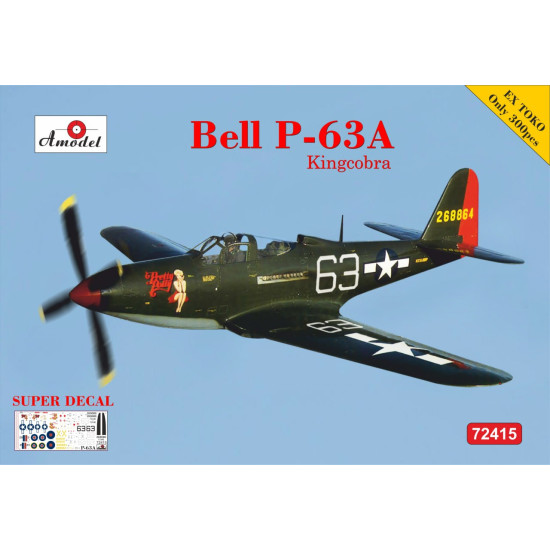 Amodel 72415 1/72 P63a Usa British Air Force. Ex Toko 300pcs Plastic Model Kit