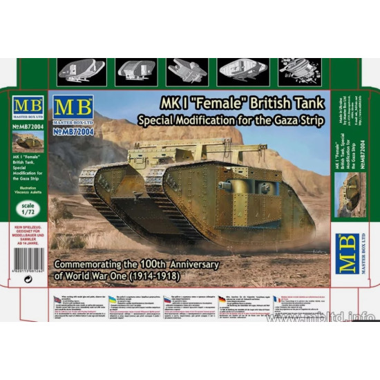 Master Box 72004 1/72 Mki Female British Tank Special Modification For Gazastrip