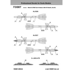 Foxbot 72-044 1/72 Soviet Missile R27er/Et Aa10 Alamo Aku470 Stencils Var.2 Soviet Aircraft Kits