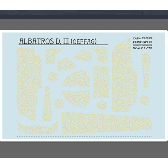 Print Scale 72-525 1/72 Decal For Albatros D.iii Oefag