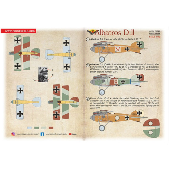 Print Scale 72-528 1/72 Decal For Albatros D.ii