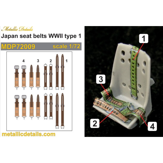 Metallic Details Mdp72009 1/72 Japan Seat Belts Wwii Type1 Aircraft Kit