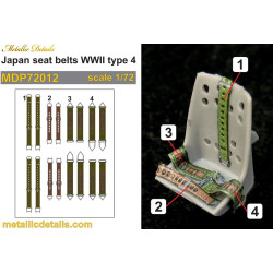 Metallic Details Mdp72012 1/72 Japan Seat Belts Wwii Type 4 Aircraft Kit