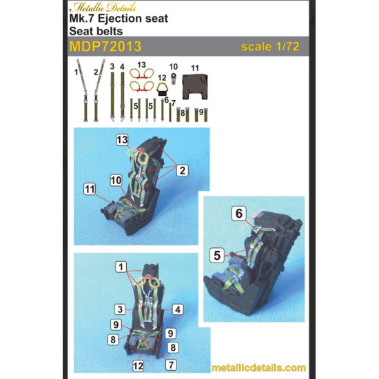 Metallic Details Mdp72013 1/72 Mk.7 Ejection Seat Seat Belts Aircraft Kit